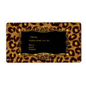 Leopard Zwart Goud Label Adres (Voorkant)