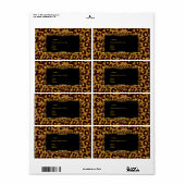Leopard Zwart Goud Label Adres (Full Sheet)