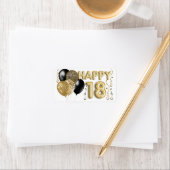 Leopard zwart gouden ballonnen 18e verjaardag etiket (Insitu)