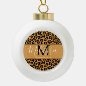 Leopardafdruk Keramische Bal Ornament (Voorkant)
