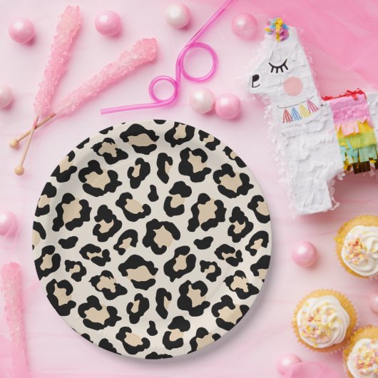 Leopardafdruk Papieren Bordje (Feest)