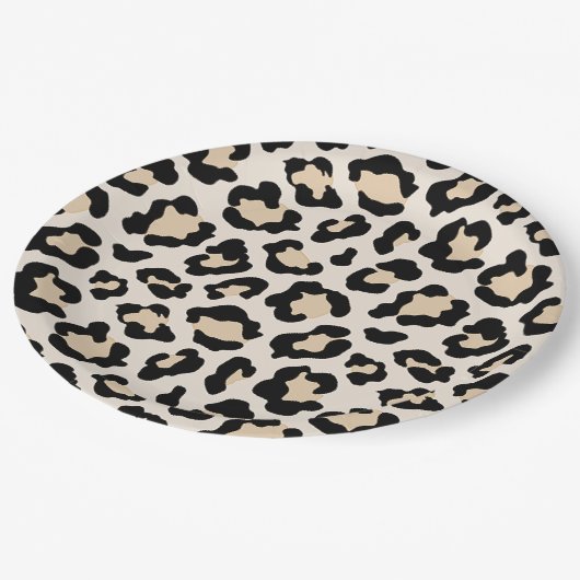 Leopardafdruk Papieren Bordje (Gekanteld)