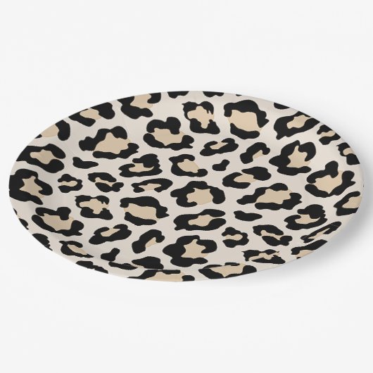 Leopardafdruk Papieren Bordje (Gekanteld)
