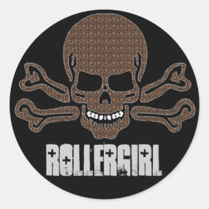 leopardafdruk schedel en dwarsbeenderen ronde sticker