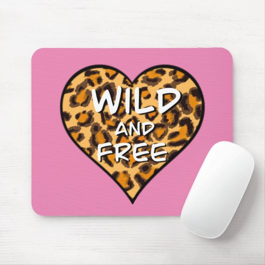 Leopardafdruk | wild en vrij hart | Liefde Muismat (Met muis)