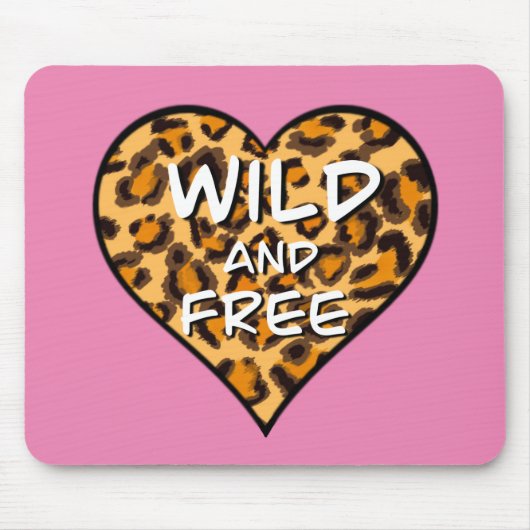 Leopardafdruk | wild en vrij hart | Liefde Muismat (Voorkant)