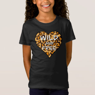 Leopardafdruk wild en vrij hart Love T-Shirt