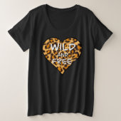 Leopardafdruk | wild en vrij hart | Love T-Shirt (Design voorkant)