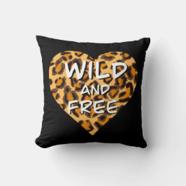 Leopardafdruk | wild en vrij hart | Love T-Shirt Kussen