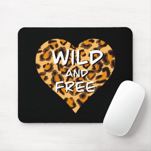 Leopardafdruk | wild en vrij hart | Love T-Shirt Muismat (Met muis)