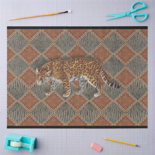  leopardafdruklep lederen lederen slang loskoppele tissuepapier (Craft)