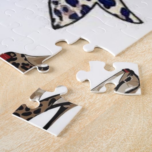 leopardbeugel jigzaag iedereen legpuzzel (Zijkant)