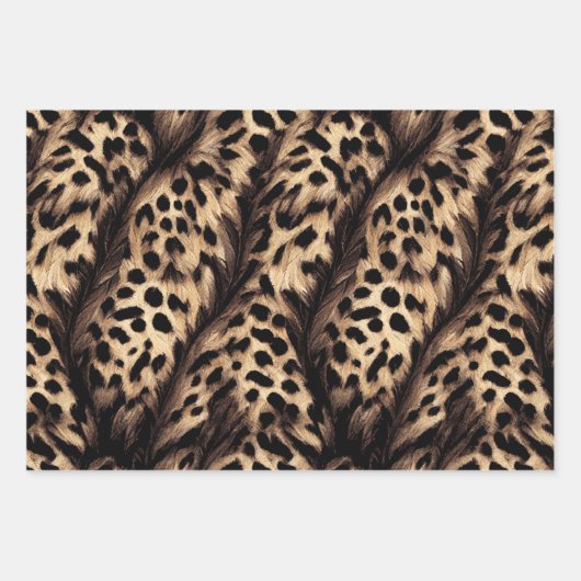 Leoparden Geschenkpapier Set Inpakpapier Vel (Voorkant 2)