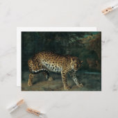 Leopardess (door Jean-Baptiste Oudry) Kaart (Voorkant / Achterkant in situ)