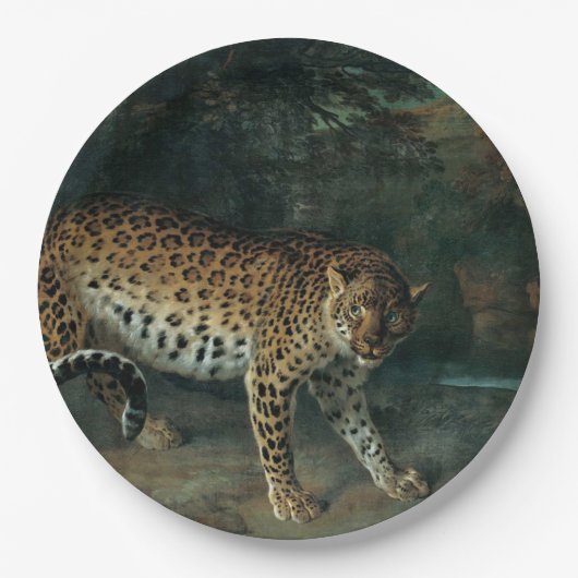 Leopardess (door Jean-Baptiste Oudry) Papieren Bordje (Voorkant)