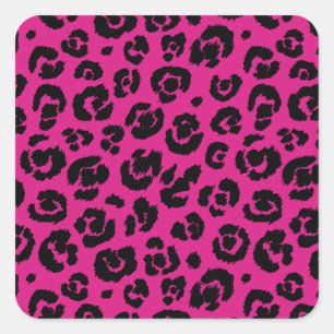 leopardpatternhotroze.png vierkante sticker