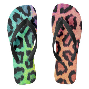 leopardregenboog bg teenslippers