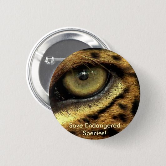 Leopard's Eye Endangered Species Button (Voorkant /achterkant)
