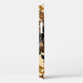 leopard's hoofd omgeven door orchideeën, gouden ke Case-Mate iPhone case (Achterkant / Rechts)