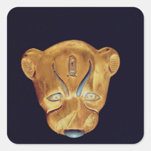 Leopard's hoofd, van de Tutankhamun Vierkante Sticker