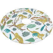 Leopards in jungle, hand-drawn pattern. kerstboom rok (Gekanteld)