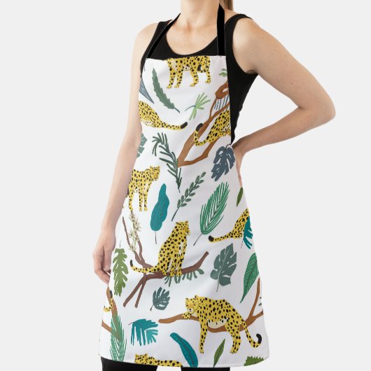 Leopards in jungle, hand-drawn pattern. schort (Insitu)