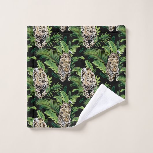 Leopards Patroonhanddoekset Bad Handdoek (Wasdoekje)