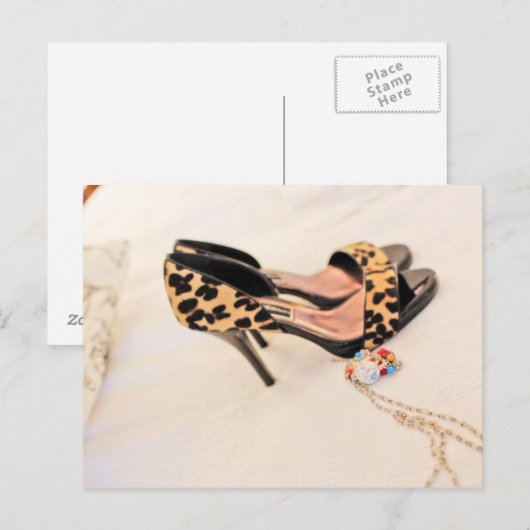 leopardschoenen briefkaart (Voorkant / Achterkant)