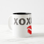 leoparlippen tweekleurige koffiemok (Voorkant links)