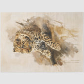 Leopart loungen op een tak tissuepapier (Voorkant)