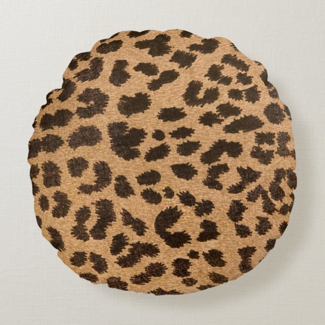 Leopart Pattern Rond Kussen (Voorkant)