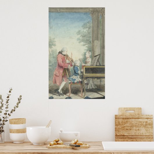 Leopold Mozart en zijn kinderen Wolfgang Poster (Keuken)