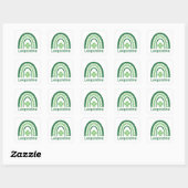 Leopoldine Naam Clover Boho Rainbow Vierkante Sticker (Vel)