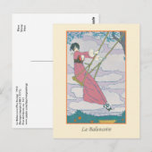 Lepape  Art Deco Mode La Balancoire Briefkaart (Voorkant / Achterkant)