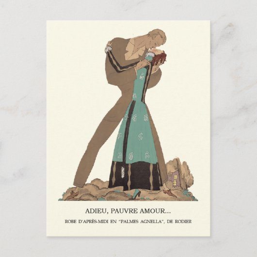 Lepape Goodbye Poor Love Mode Illustratie Briefkaart (Voorkant)