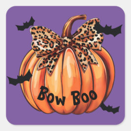 Lepard print Bow pompoen Halloween Custom Sticker