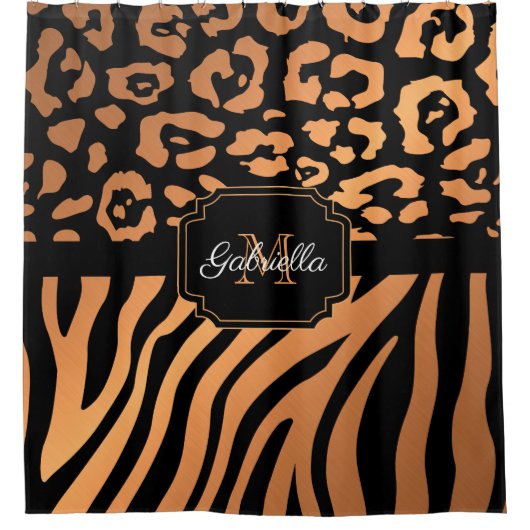 Lepard Print / Zebra Print Douchegordijn (Voorkant)