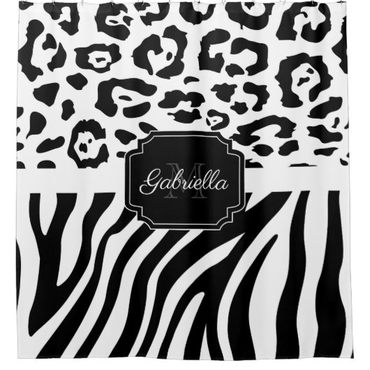 Lepard Print / Zebra Print Douchegordijn (Voorkant)