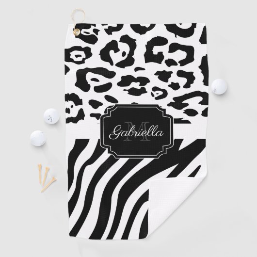 Lepard Print / Zebra Print Golfhanddoek (Insitu)