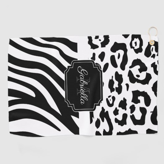 Lepard Print / Zebra Print Golfhanddoek (Horizontaal)