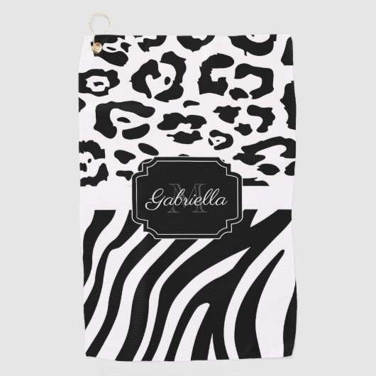 Lepard Print / Zebra Print Golfhanddoek (Voorkant)