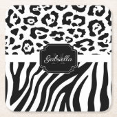 Lepard Print / Zebra Print Kartonnen Onderzetters (Voorkant)