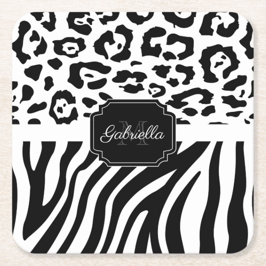Lepard Print / Zebra Print Kartonnen Onderzetters (Voorkant)