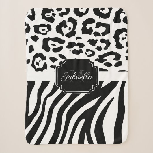 Lepard Print / Zebra Print Sherpa Deken (Voorkant)
