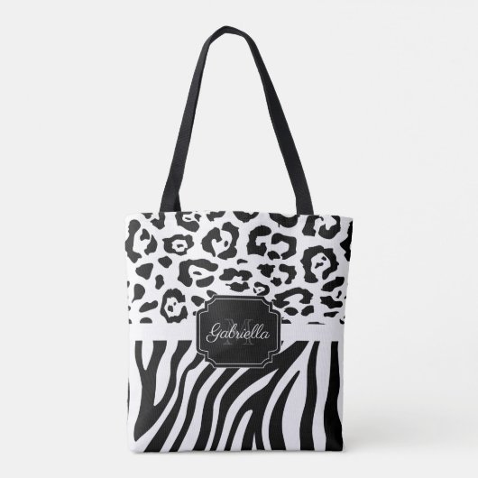 Lepard Print / Zebra Print Tote Bag (Achterkant)