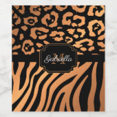 Lepard Print / Zebra Print Wijn Etiket (Enkel label)