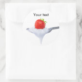 Lepel aardbeienyoghurt ronde sticker (Tas)