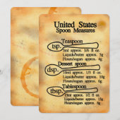 Lepel bakmaat conversie U.S. Flat Card (Voorkant / Achterkant)