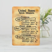 Lepel bakmaat conversie U.S. Flat Card (Staand voorkant)