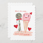 Lepel en Ice Cream Cone  Valentijn Feestdagenkaart (Voorkant / Achterkant)